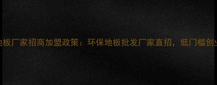 图片 上海地板厂家招商加盟政策：环保地板批发厂家直招，低门槛创业机会