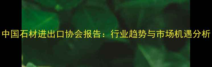 图片 中国石材进出口协会报告：行业趋势与市场机遇分析