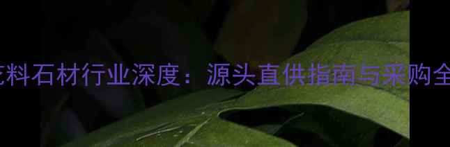 图片 山东花料石材行业深度：源头直供指南与采购全攻略1