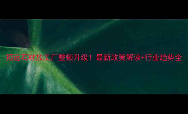图片 招远石材加工厂整顿升级！最新政策解读+行业趋势全