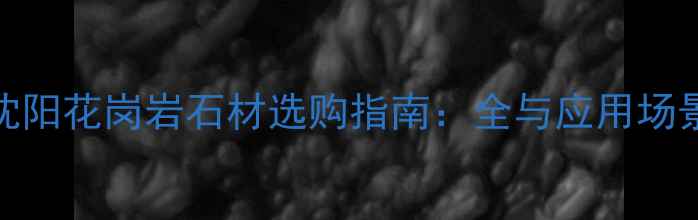 图片 沈阳花岗岩石材选购指南：全与应用场景