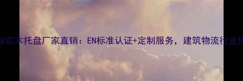 图片 烟台欧标实木托盘厂家直销：EN标准认证+定制服务，建筑物流行业优选建材