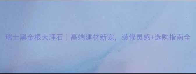 图片 瑞士黑金根大理石｜高端建材新宠，装修灵感+选购指南全