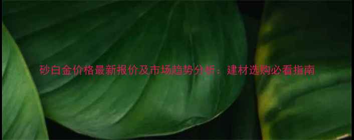 图片 砂白金价格最新报价及市场趋势分析：建材选购必看指南