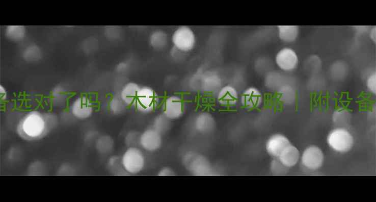 图片 蒸气烘干设备选对了吗？木材干燥全攻略｜附设备选购指南🔥1