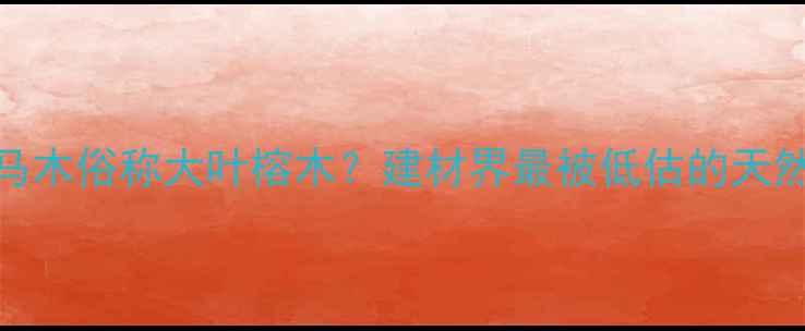 图片 🌿大比马木俗称大叶榕木？建材界最被低估的天然材料！