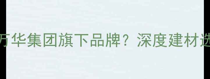图片 🏠万华家具是万华集团旗下品牌？深度建材选购避坑指南✨